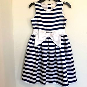 Girls classic dress - Navy and White